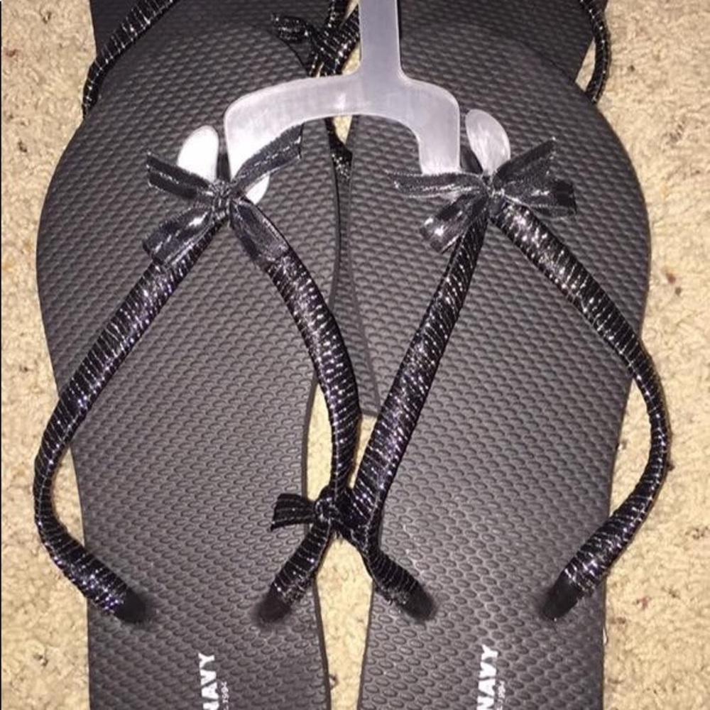 Ribbon wrapped flip flops